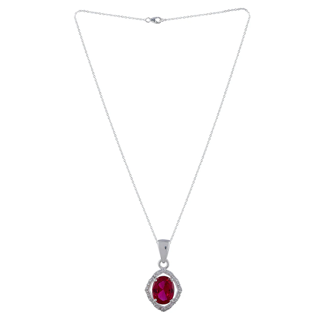925 Sterling Silver Sparkling Box Set With Shimmering Red CZ gems - Image 4