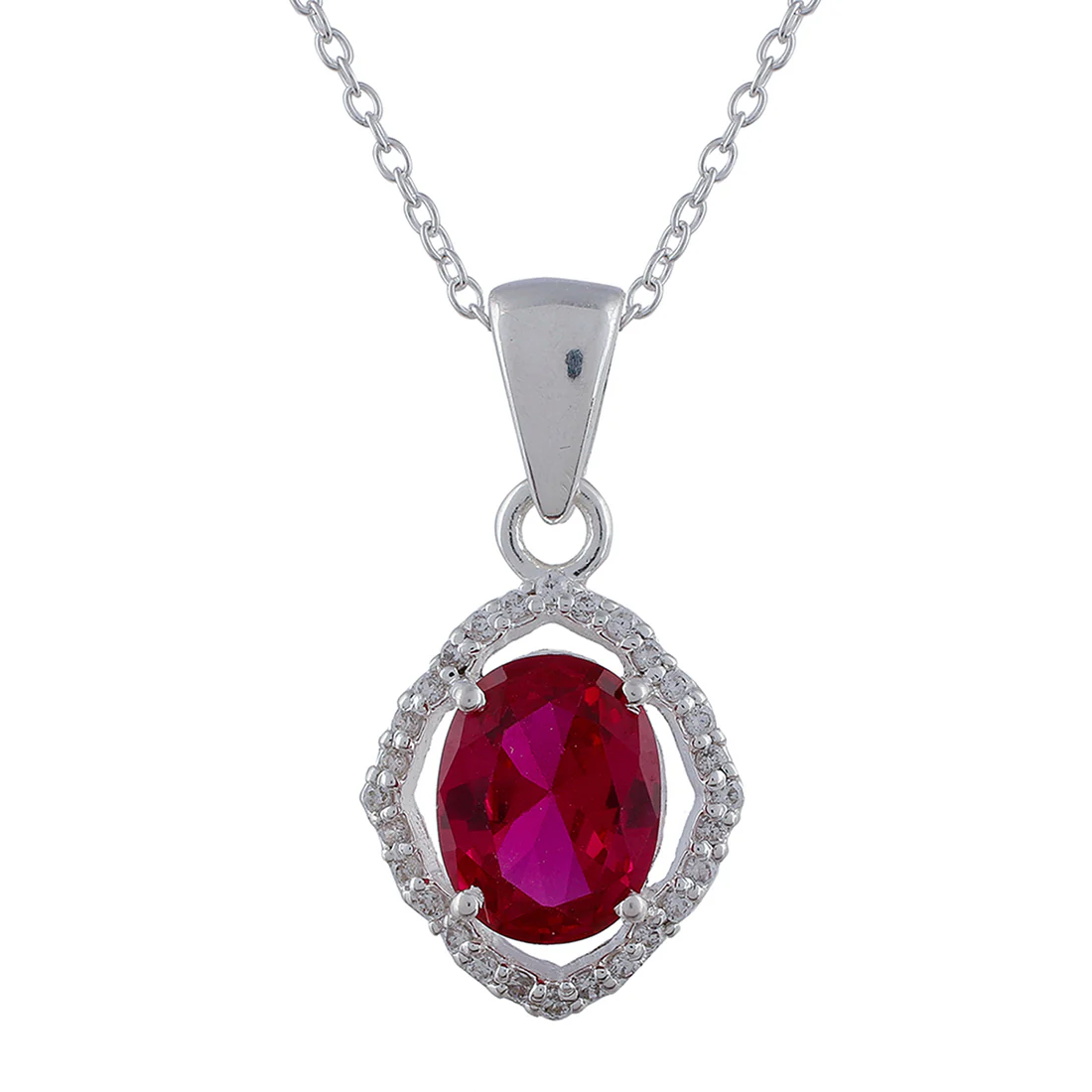 925 Sterling Silver Sparkling Box Set With Shimmering Red CZ gems - Image 5