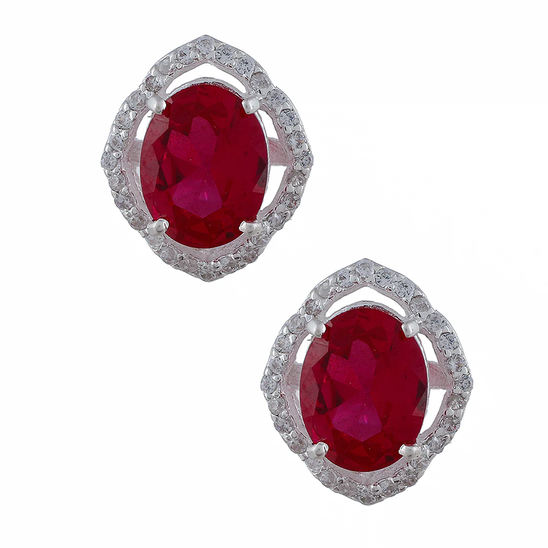 925 Sterling Silver Sparkling Box Set With Shimmering Red CZ gems - Image 7