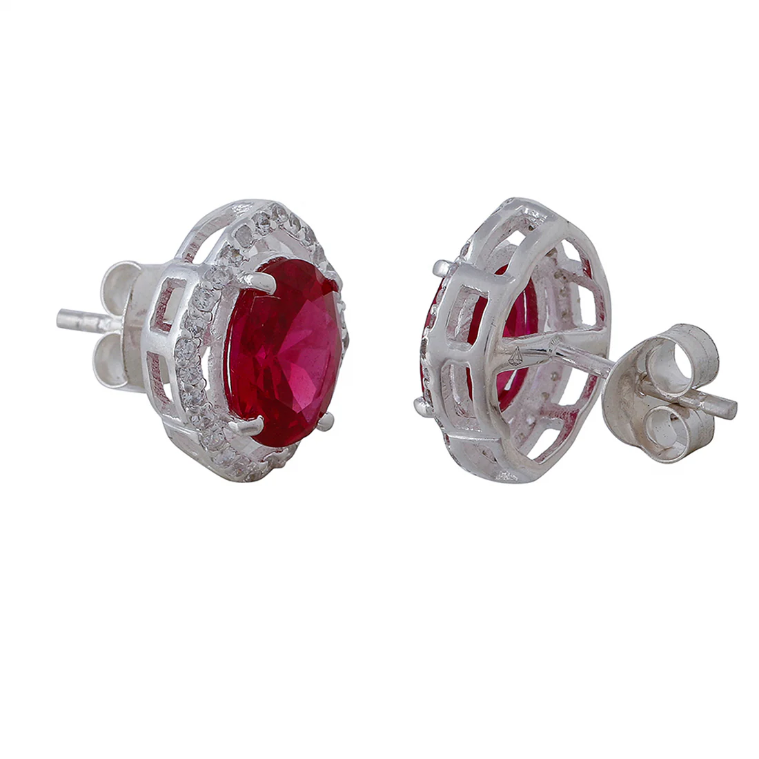 925 Sterling Silver Sparkling Box Set With Shimmering Red CZ gems - Image 8