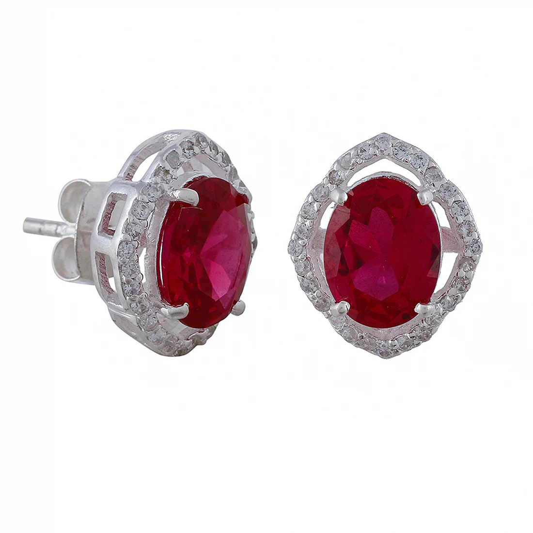 925 Sterling Silver Sparkling Box Set With Shimmering Red CZ gems - Image 9
