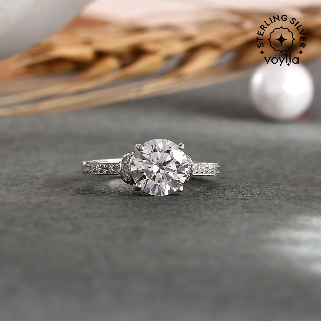 925 Sterling Silver White CZ Ring
