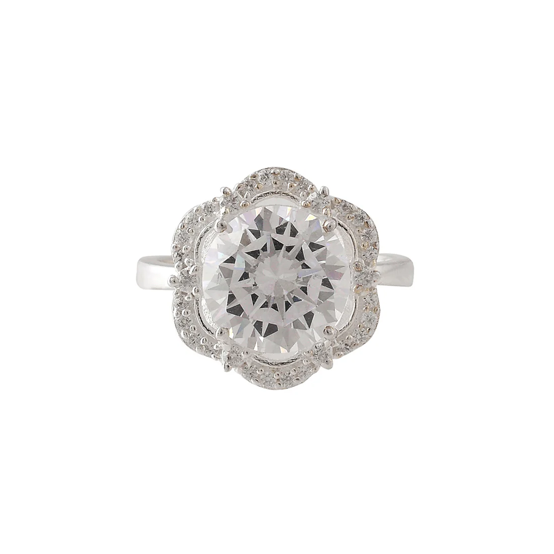 925 Sterling Silver White Round Cut CZ Ring - Image 3