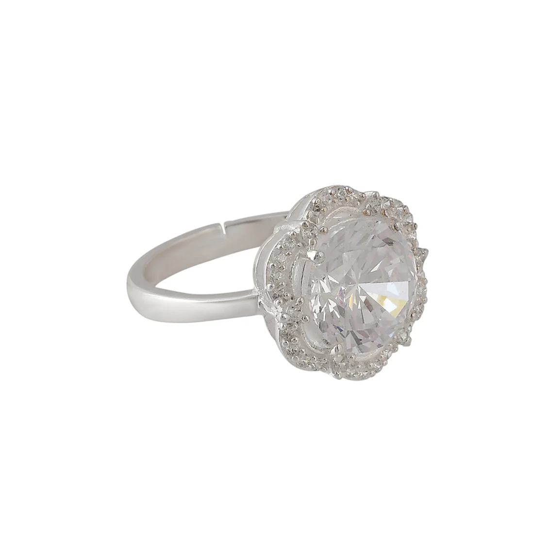 925 Sterling Silver White Round Cut CZ Ring - Image 4