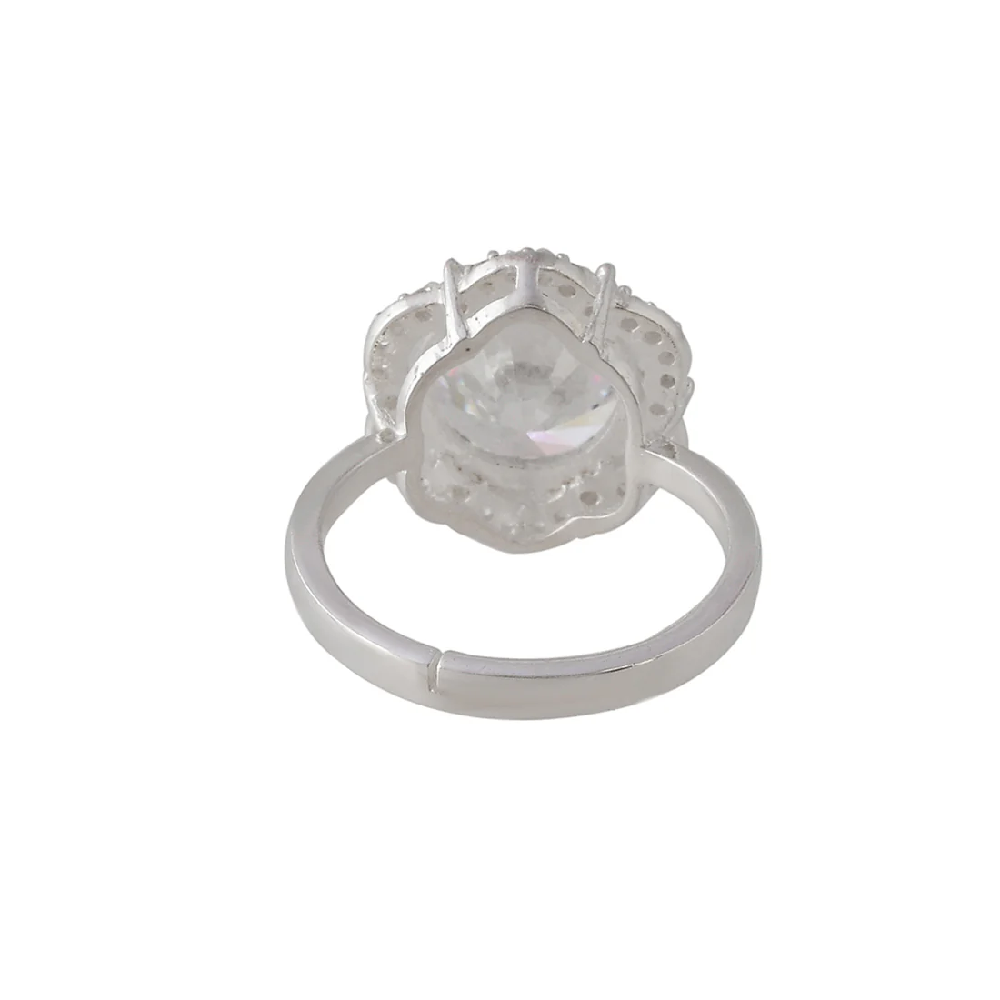 925 Sterling Silver White Round Cut CZ Ring - Image 5
