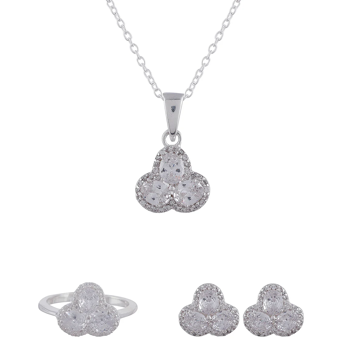 925 Sterling Silver Box Set with White Stones - Image 3