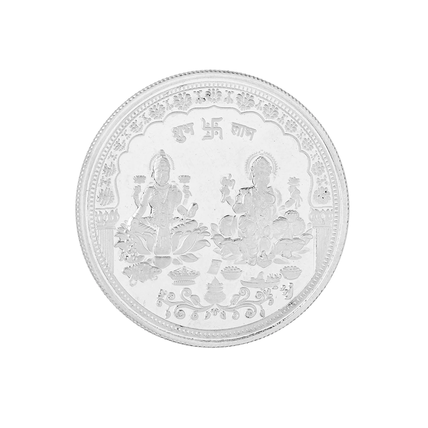 999 Pure Silver Lakshmi Ganesh 20 Grams Silver Coin - Image 2