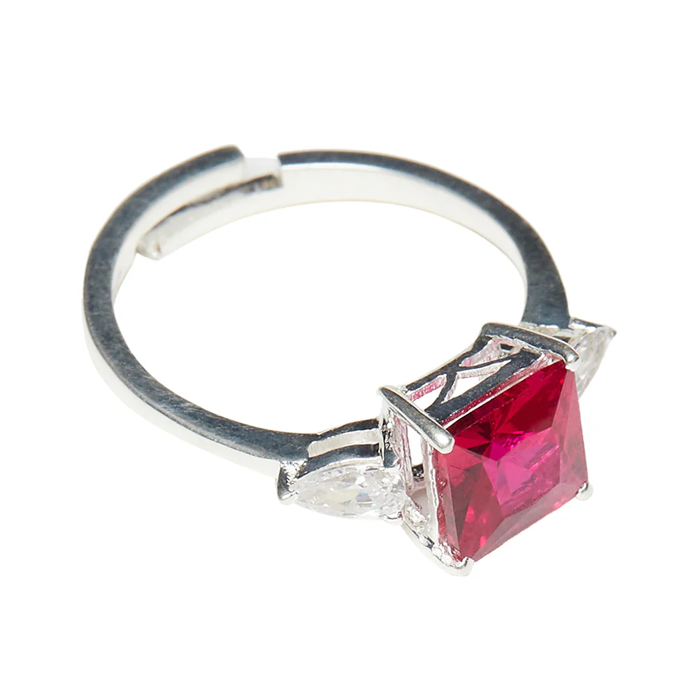 A Reverent Luxury Silver Ring Studded With Red Stone - Image 5