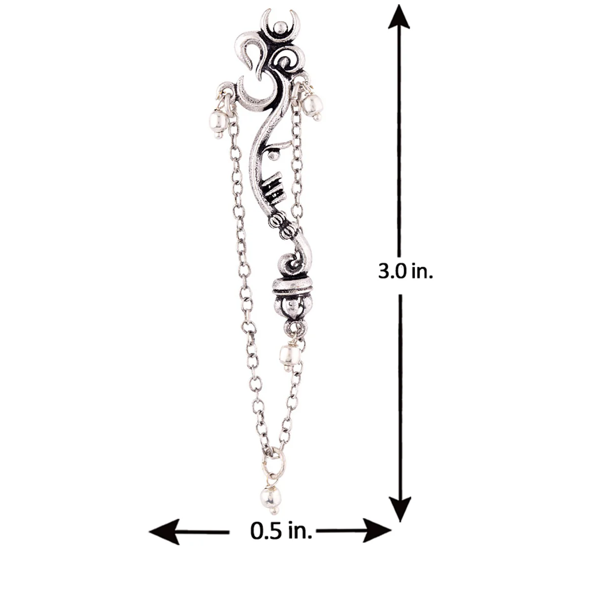 Aarambh Stylish Om Chain Earrings - Image 5
