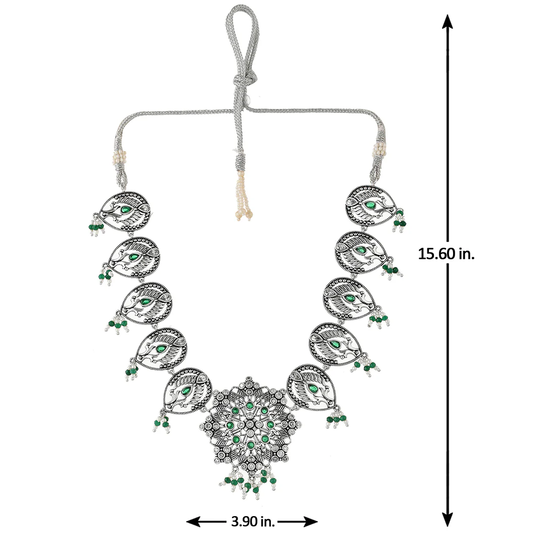 Abharan Filigree Pearls and Stones Embellished Jewellery Set - Image 7