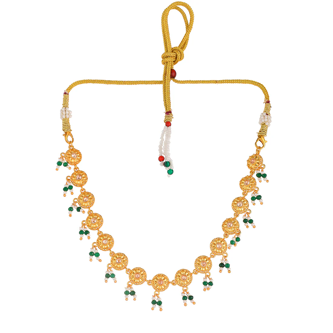 Abharan Gold Plated Lightly Embellished Necklace - Image 3