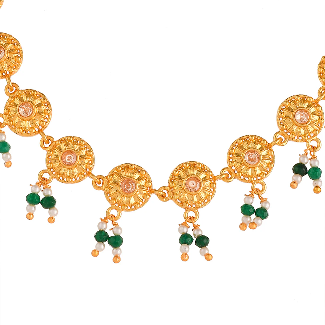 Abharan Gold Plated Lightly Embellished Necklace - Image 4