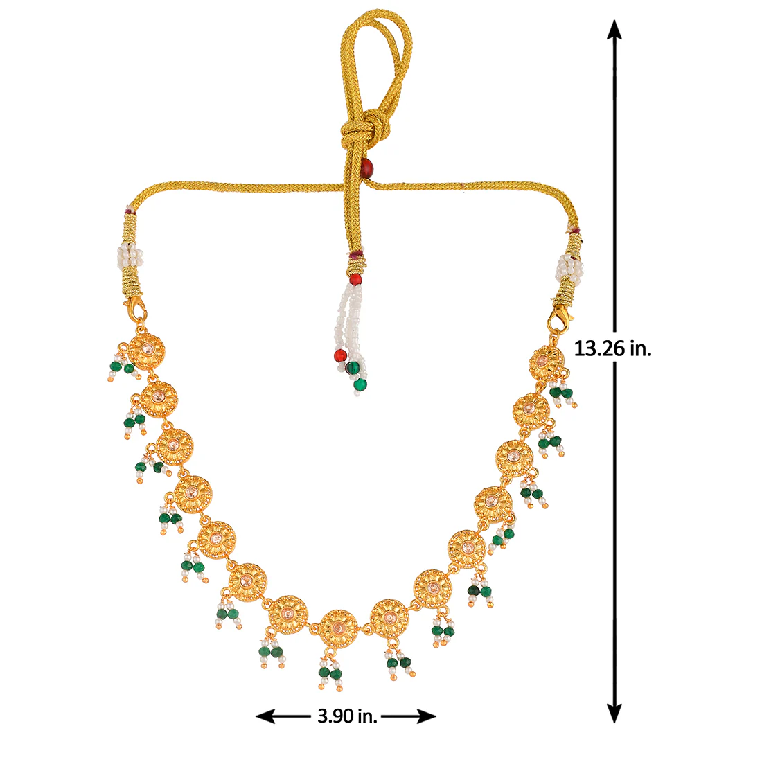 Abharan Gold Plated Lightly Embellished Necklace - Image 5