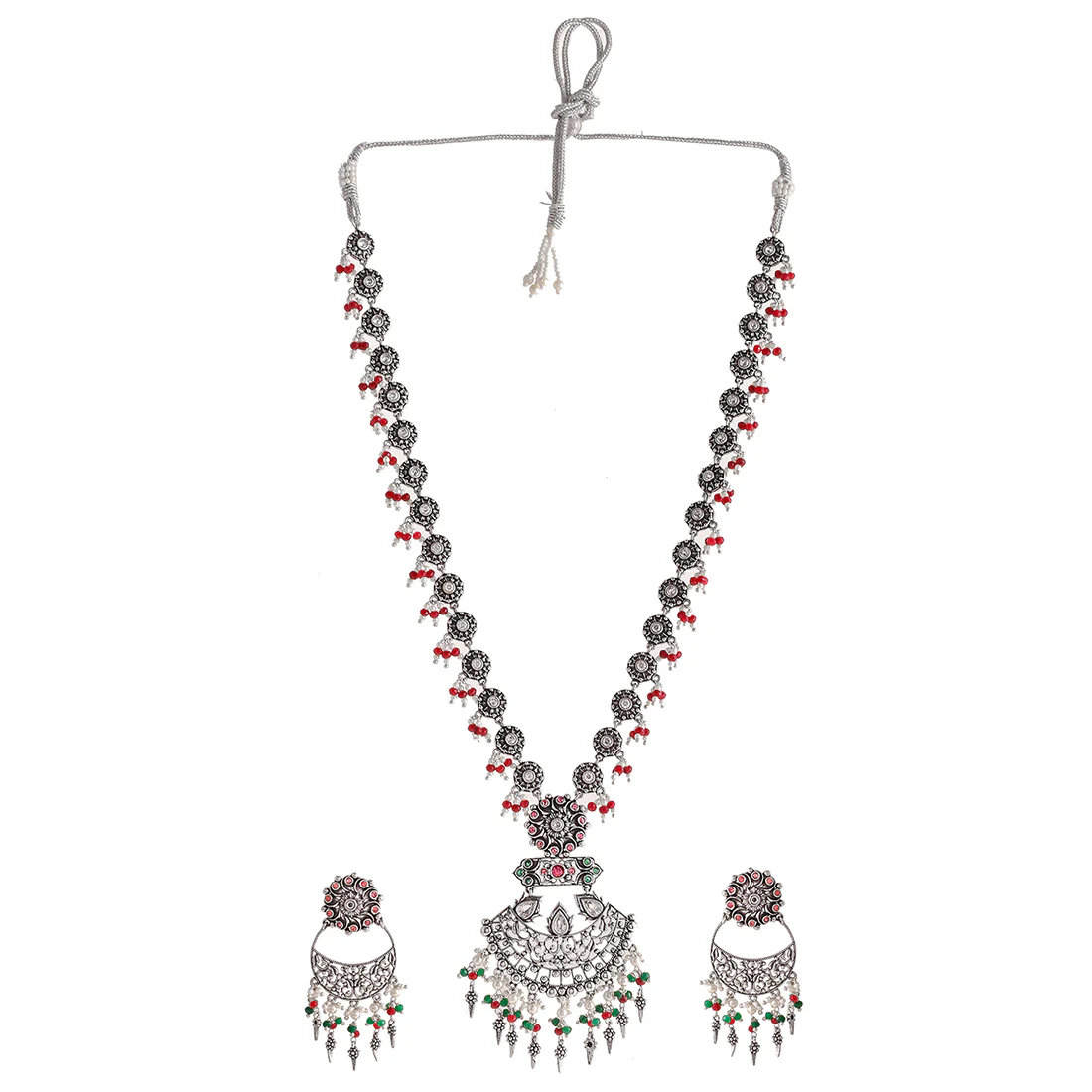 Abharan Heavily Embellished Opulent Jewellery Set - Image 3