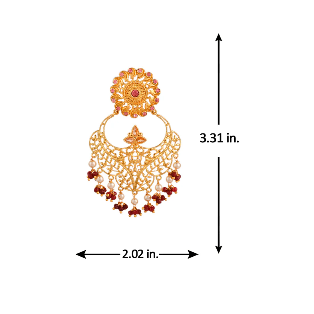 Abharan Jaali Design White Pearls Ethnic Earrings - Image 6