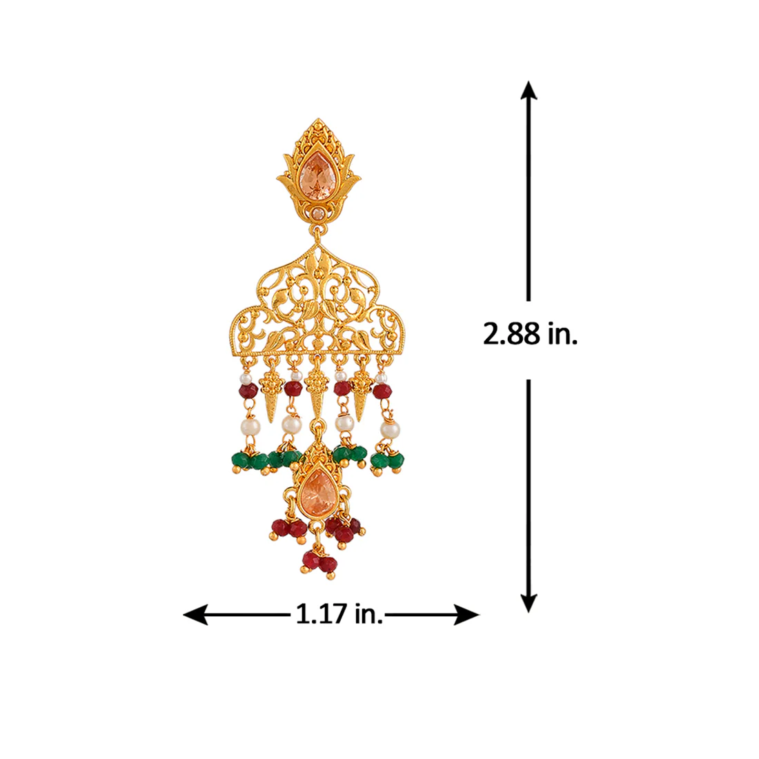 Abharan Lightly Embellished Filigree Earrings - Image 6