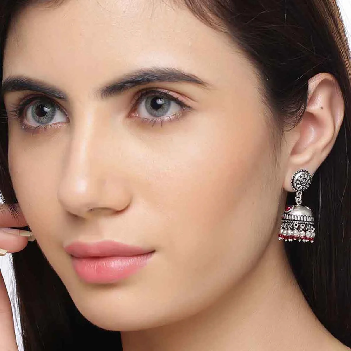 Abhira Brass Jhumka Earrings - Image 2