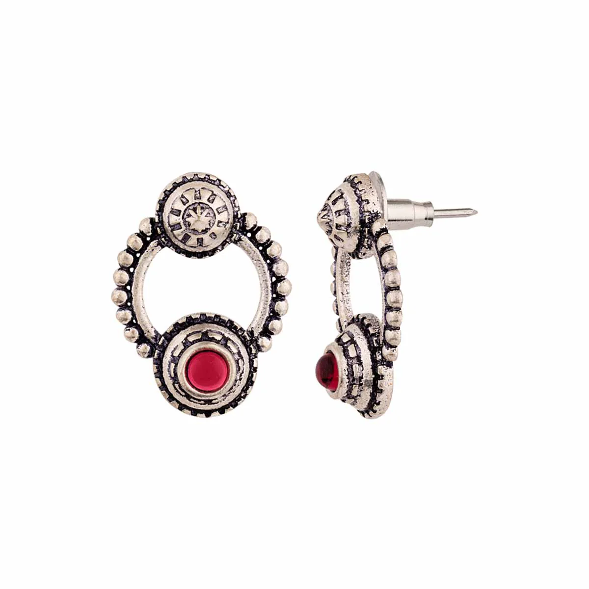 Abhira Ethnic Hoop Earrings - Image 4