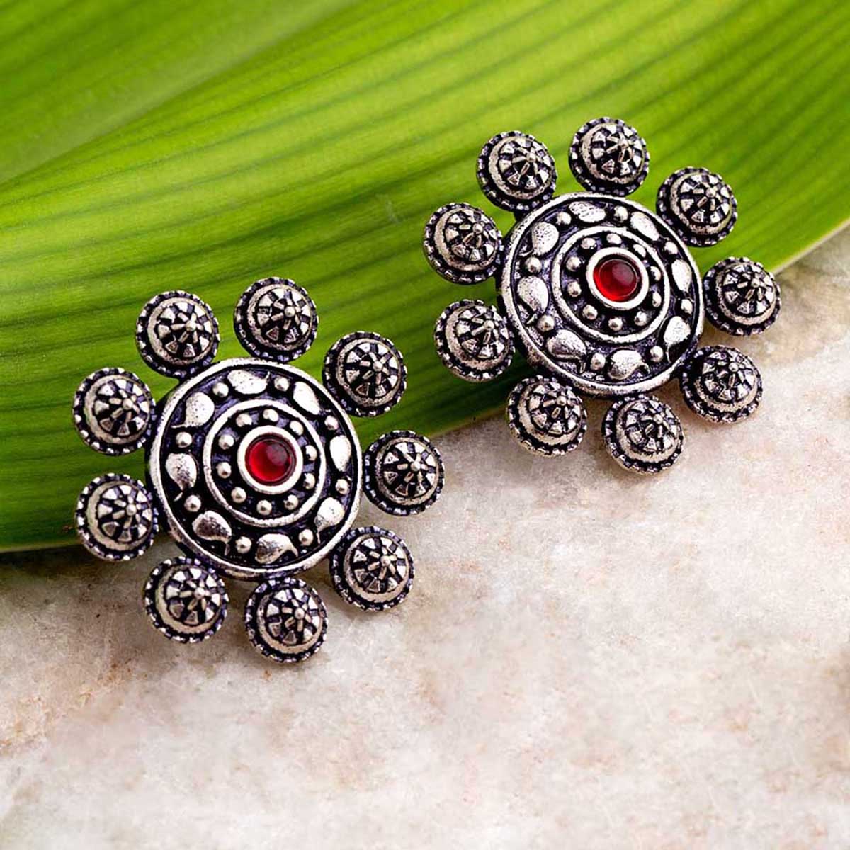 Abhira Floral Motif Stud Earrings
