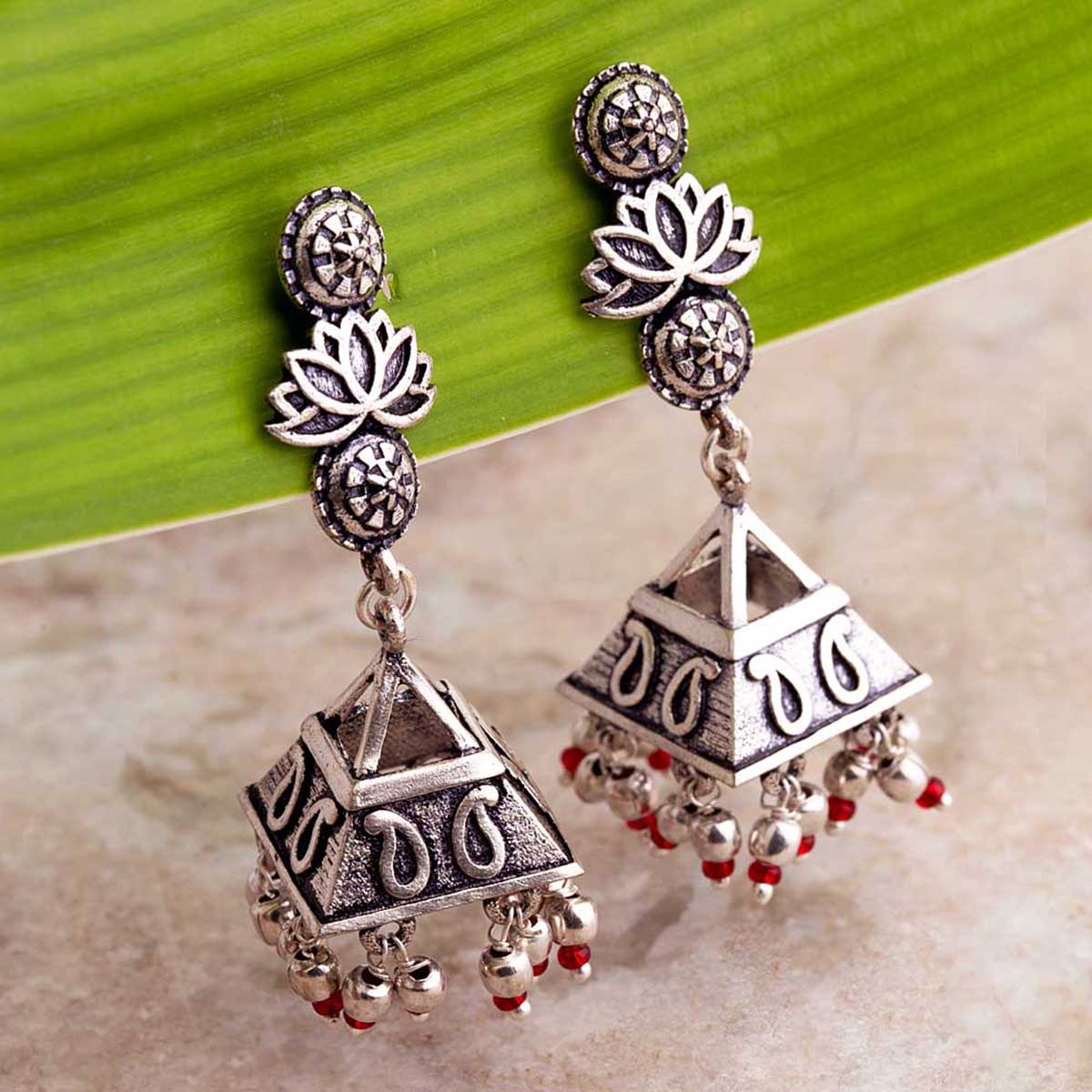 Abhira Paisley Motifs Embossed Earrings