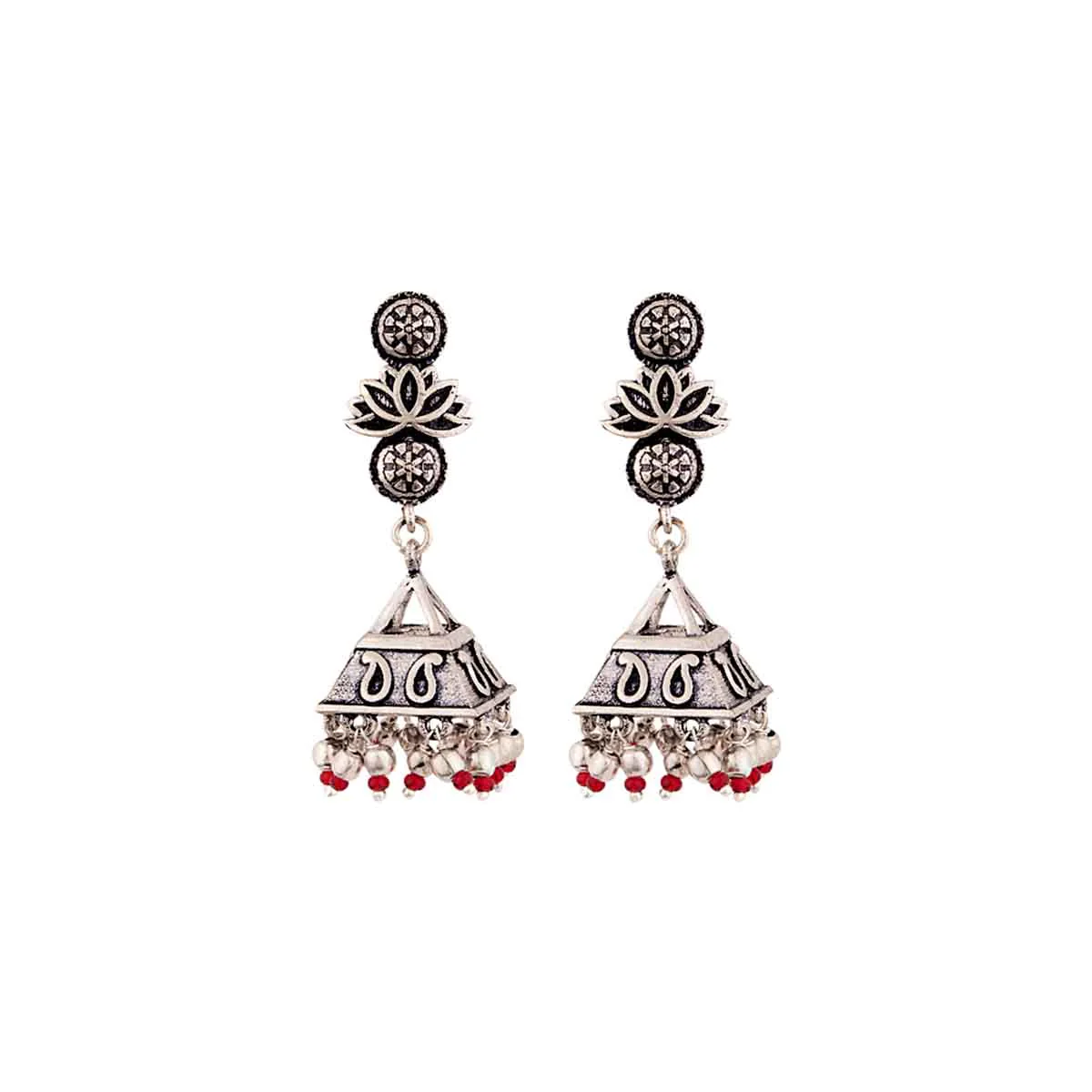Abhira Paisley Motifs Embossed Earrings - Image 3
