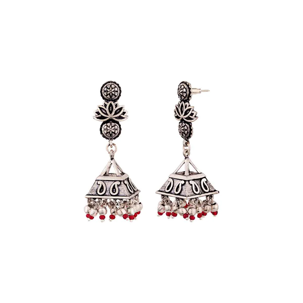 Abhira Paisley Motifs Embossed Earrings - Image 4