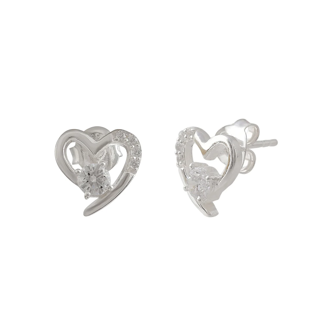 Adorable 925 Sterling Silver Heart-Shape Earrings - Image 4