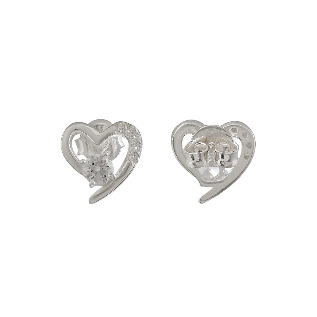 Adorable 925 Sterling Silver Heart-Shape Earrings - Image 5