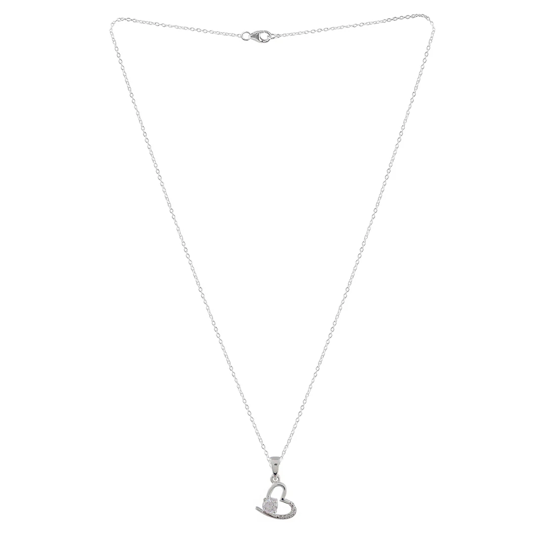 Adorable 925 Sterling Silver Heart-Shape Pendant Set - Image 4