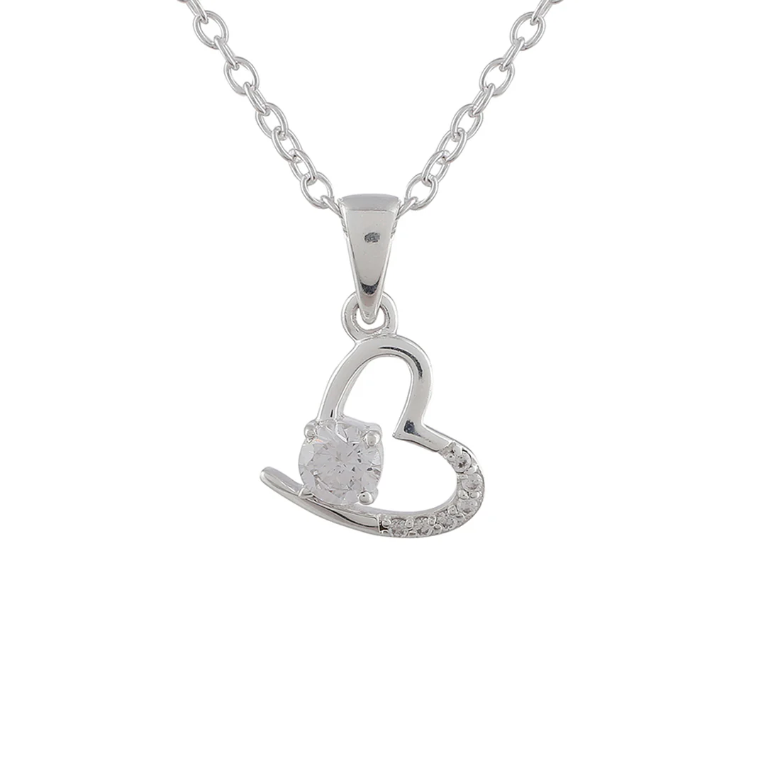 Adorable 925 Sterling Silver Heart-Shape Pendant Set - Image 5