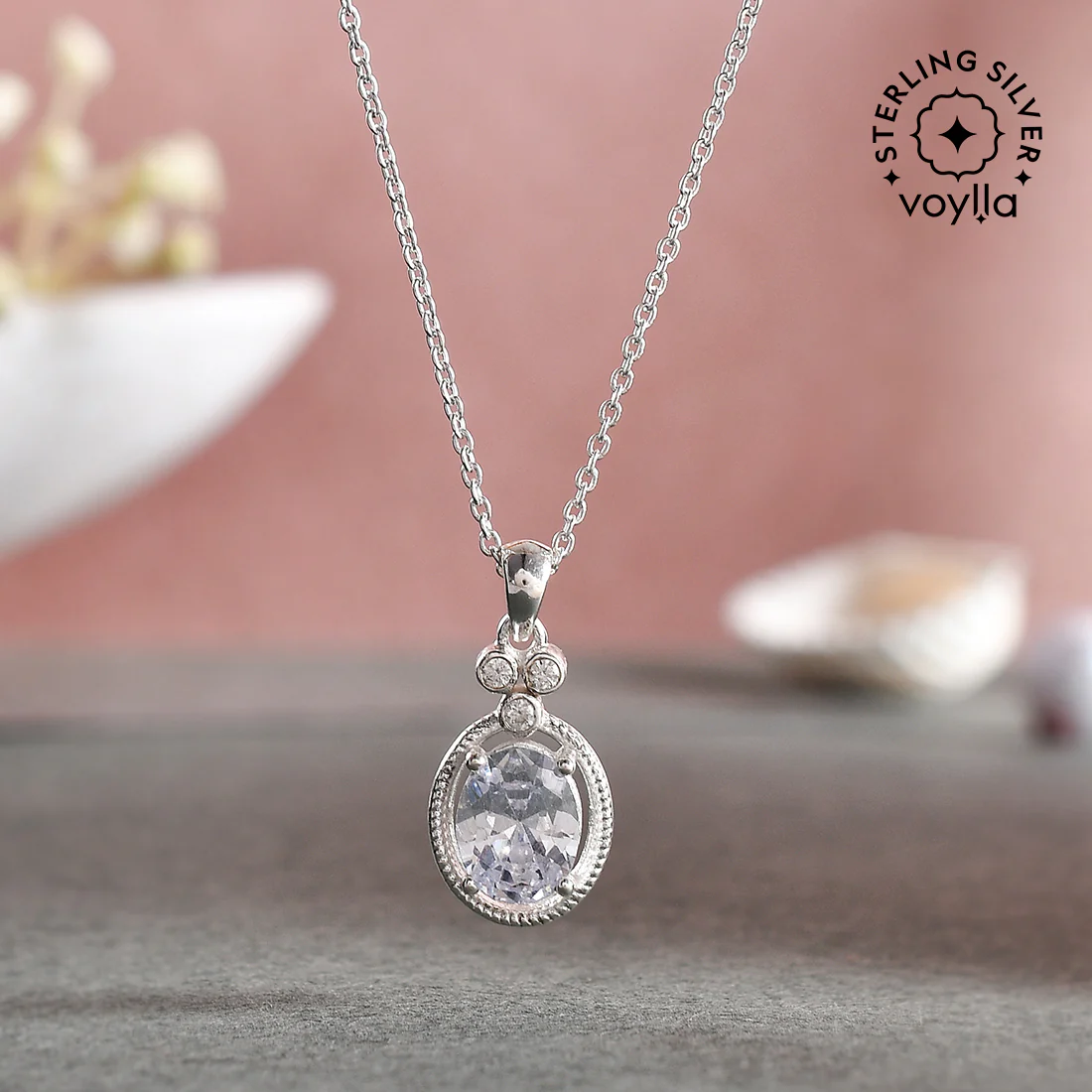 Adorable 925 Sterling Silver Pendant: Timeless Elegance | Voylla