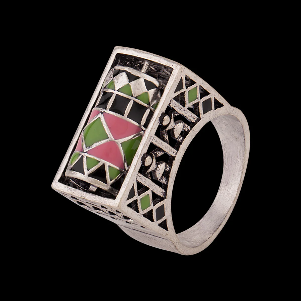 Adorned Spin Enamel Embellished Ring - Image 3