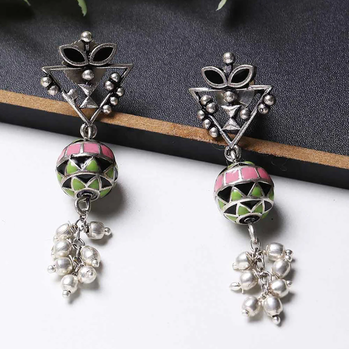 Adorned Spin Floral and Tribal Motifs Earrings
