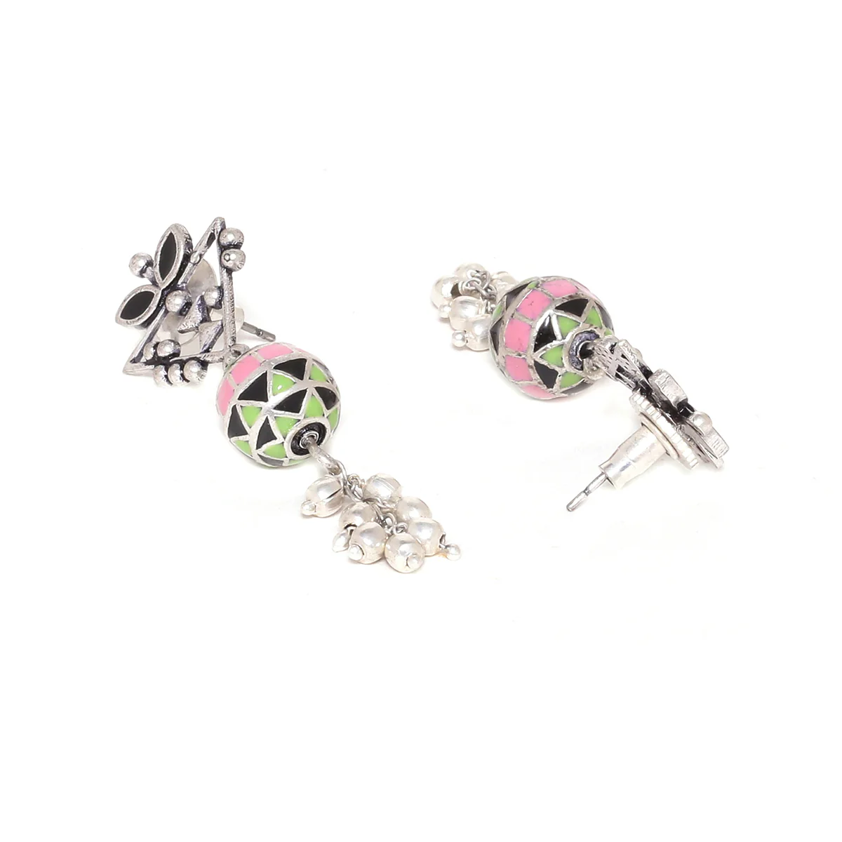 Adorned Spin Floral and Tribal Motifs Earrings - Image 4