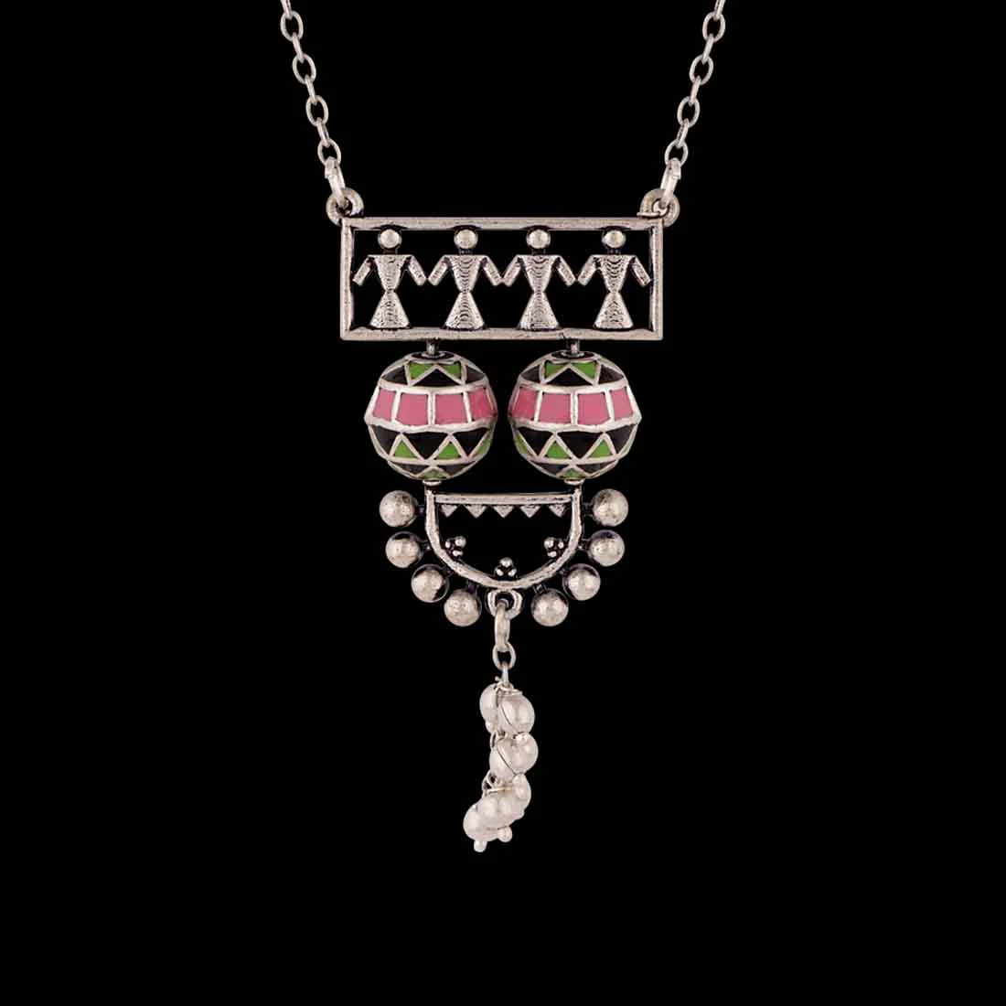 Adorned Spin Tribal Figured Necklace - Image 3