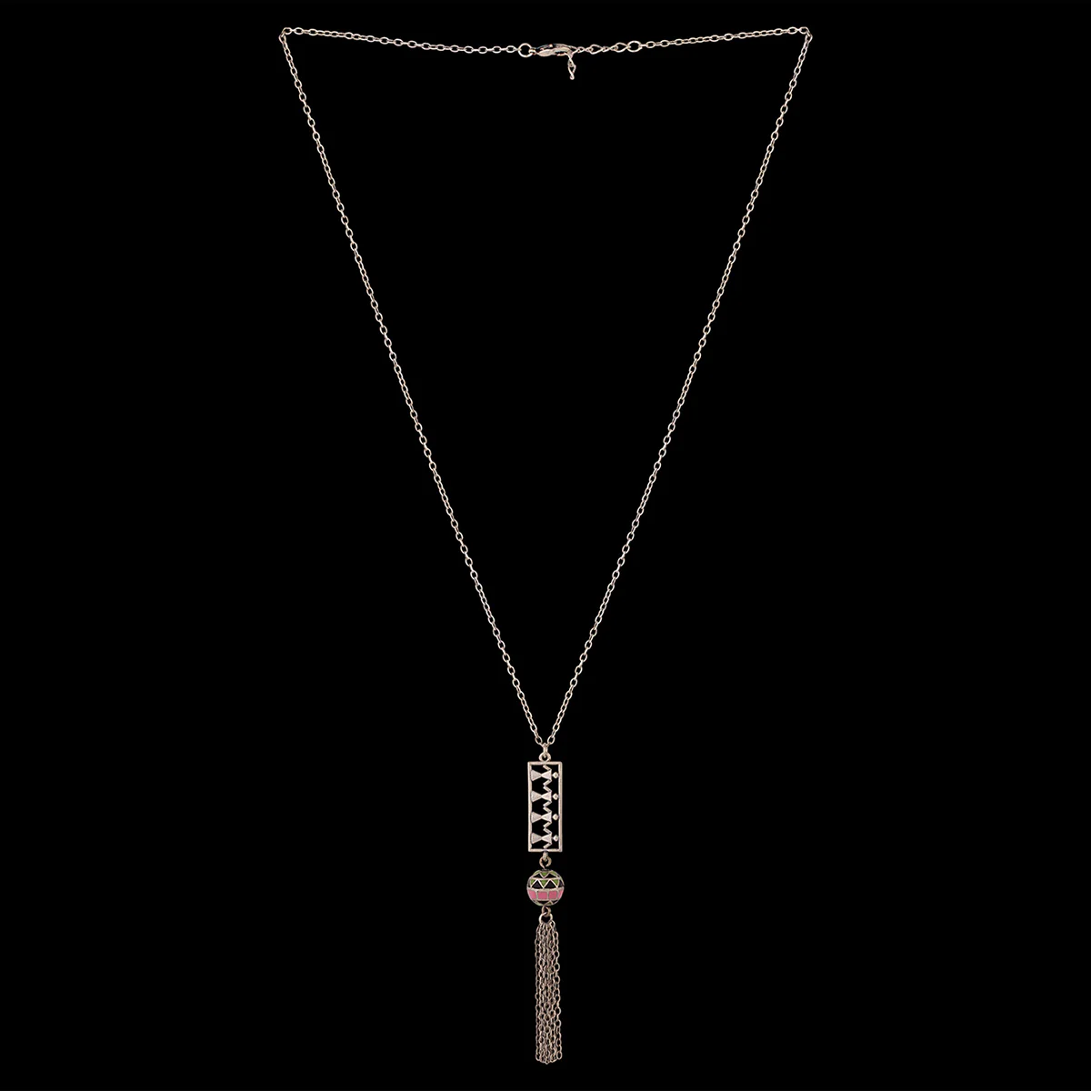 Adorned Spin Tribal Figures Tassels Pendant - Image 4