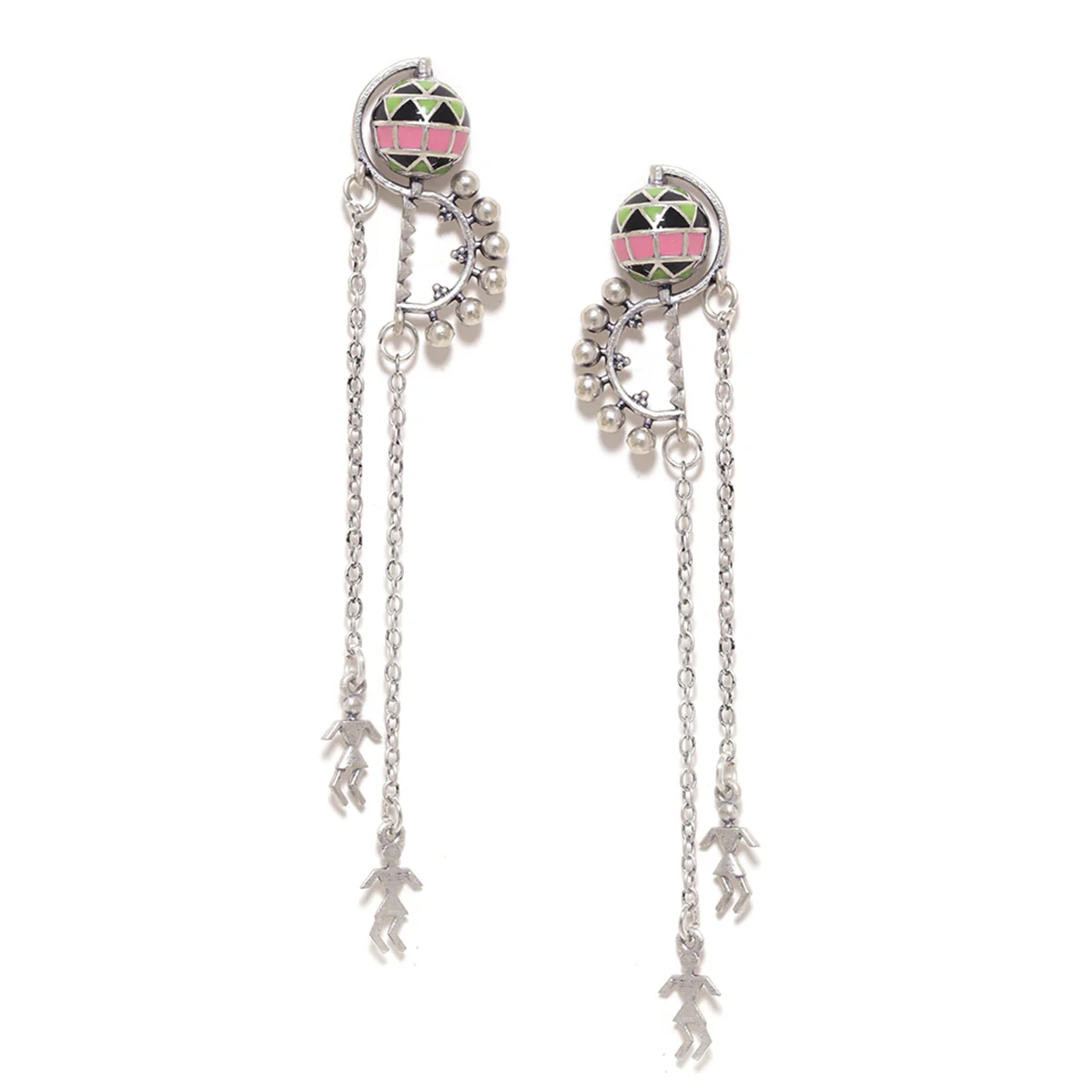 Adorned Spin Tribal Inspired Earrings - Image 3