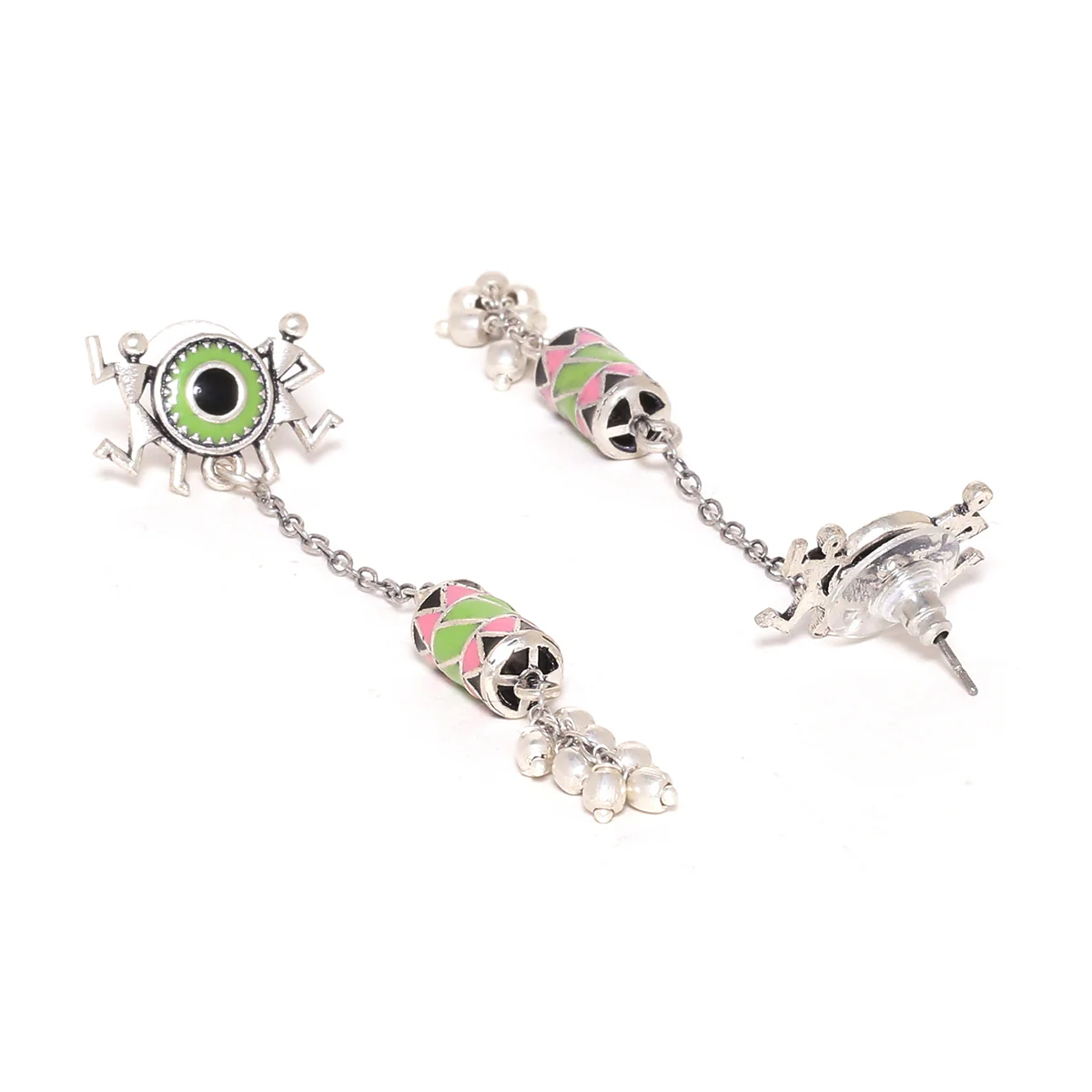 Adorned Spin Tribal Motifs Drop Earrings - Image 4