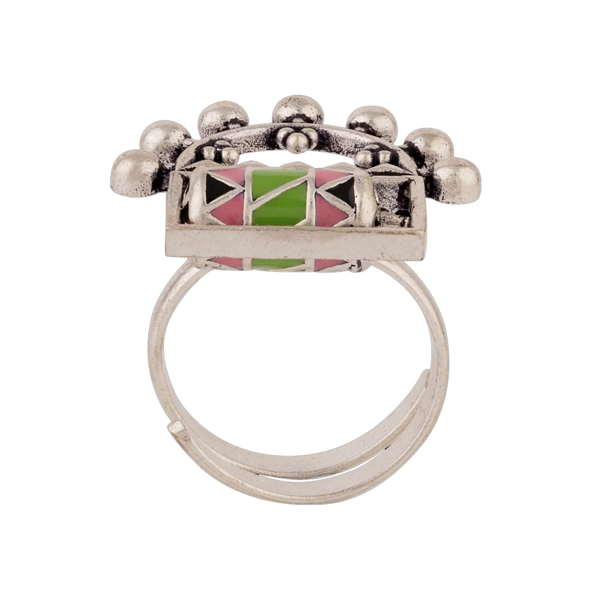Adorned Spin Tribal Motifs Ring - Image 4