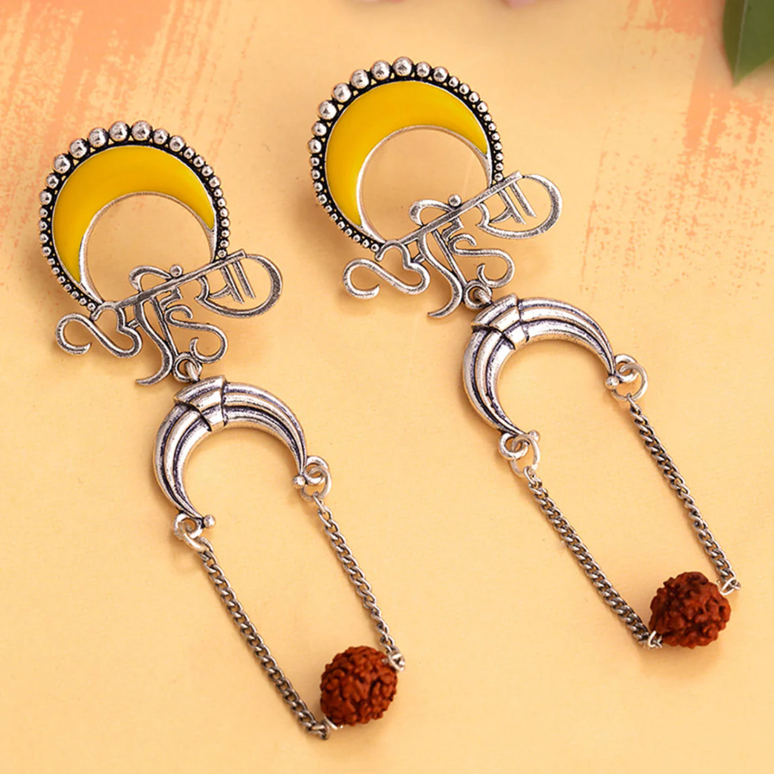Aham Brahmasmi Ahinsa Drop Earrings