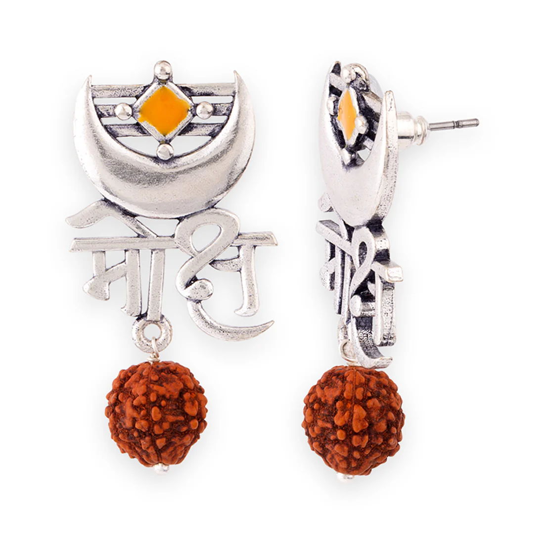 Aham Brahmasmi Moksh Rudraksha Beads Earrings - Image 4