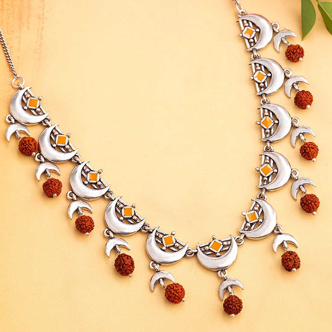 Aham Brahmasmi Rudraksha Beads Adorned Necklace
