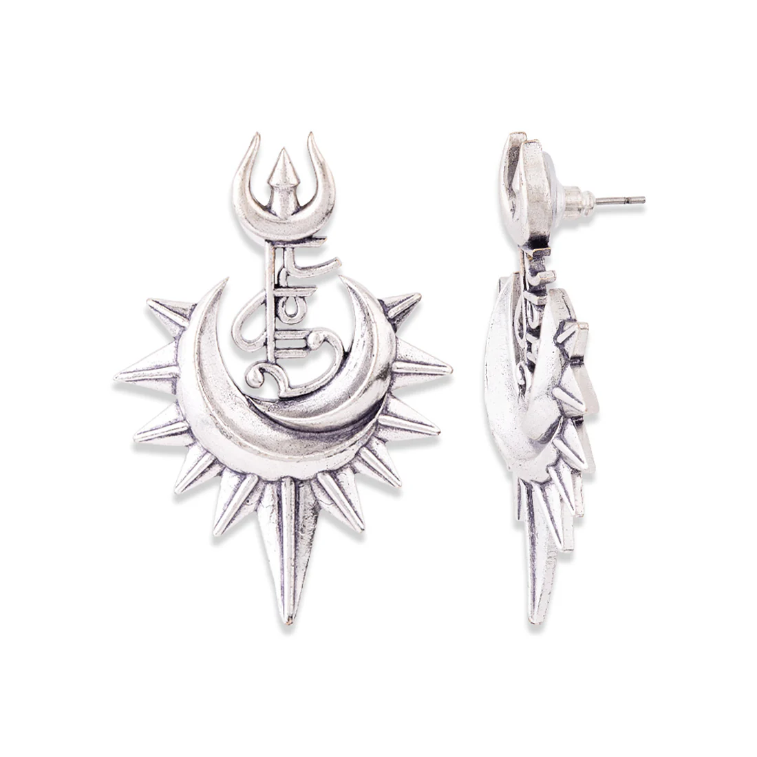 Aham Brahmasmi Shakti and Trishul Earrings - Image 4