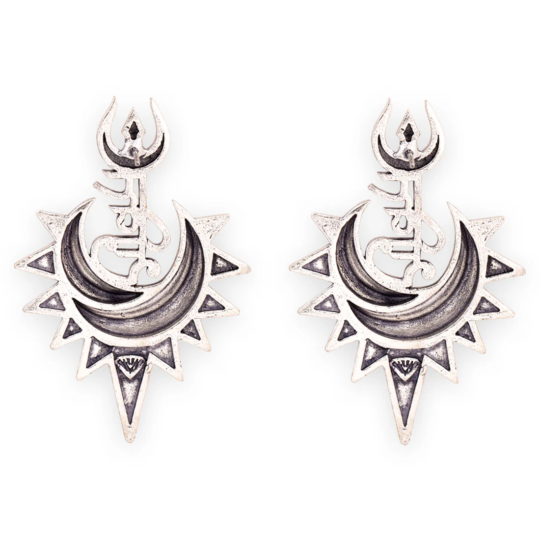 Aham Brahmasmi Shakti and Trishul Earrings - Image 5
