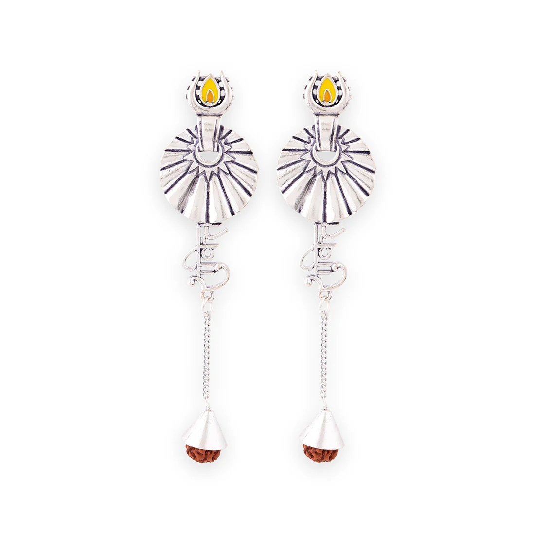 Aham Brahmasmi Shakti Rudraksha Bead Earrings - Image 3