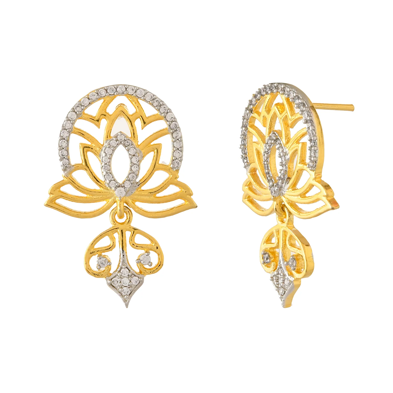 Alpana Divine Lotus Drop Earrings - Image 3
