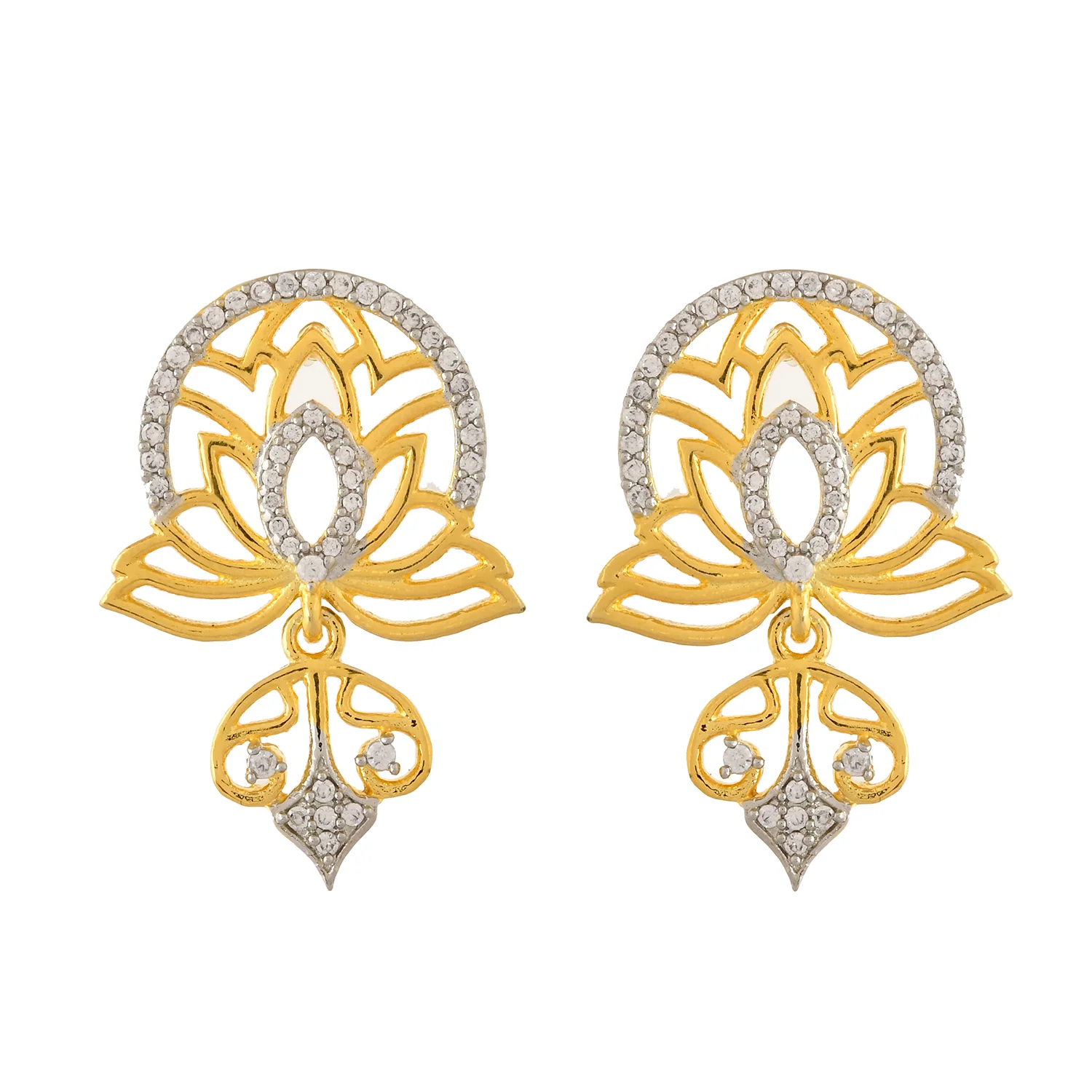 Alpana Divine Lotus Drop Earrings - Image 4