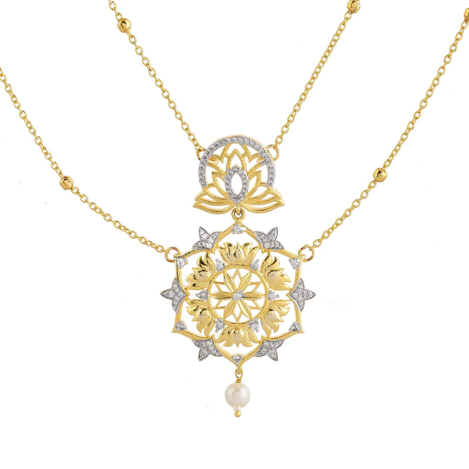 Alpana Lotus Luminance Double Layer Pendant - Image 4
