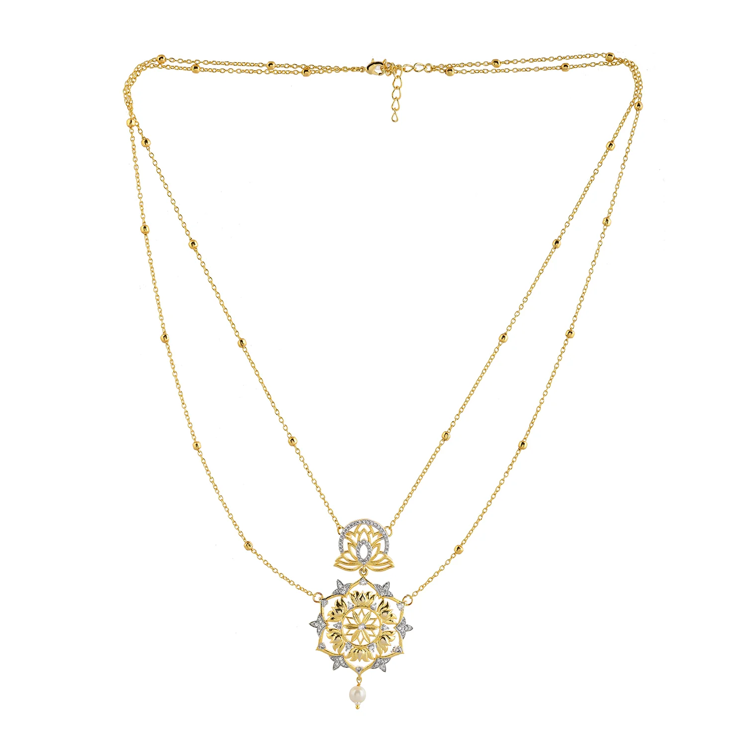 Alpana Lotus Luminance Double Layer Pendant - Image 5