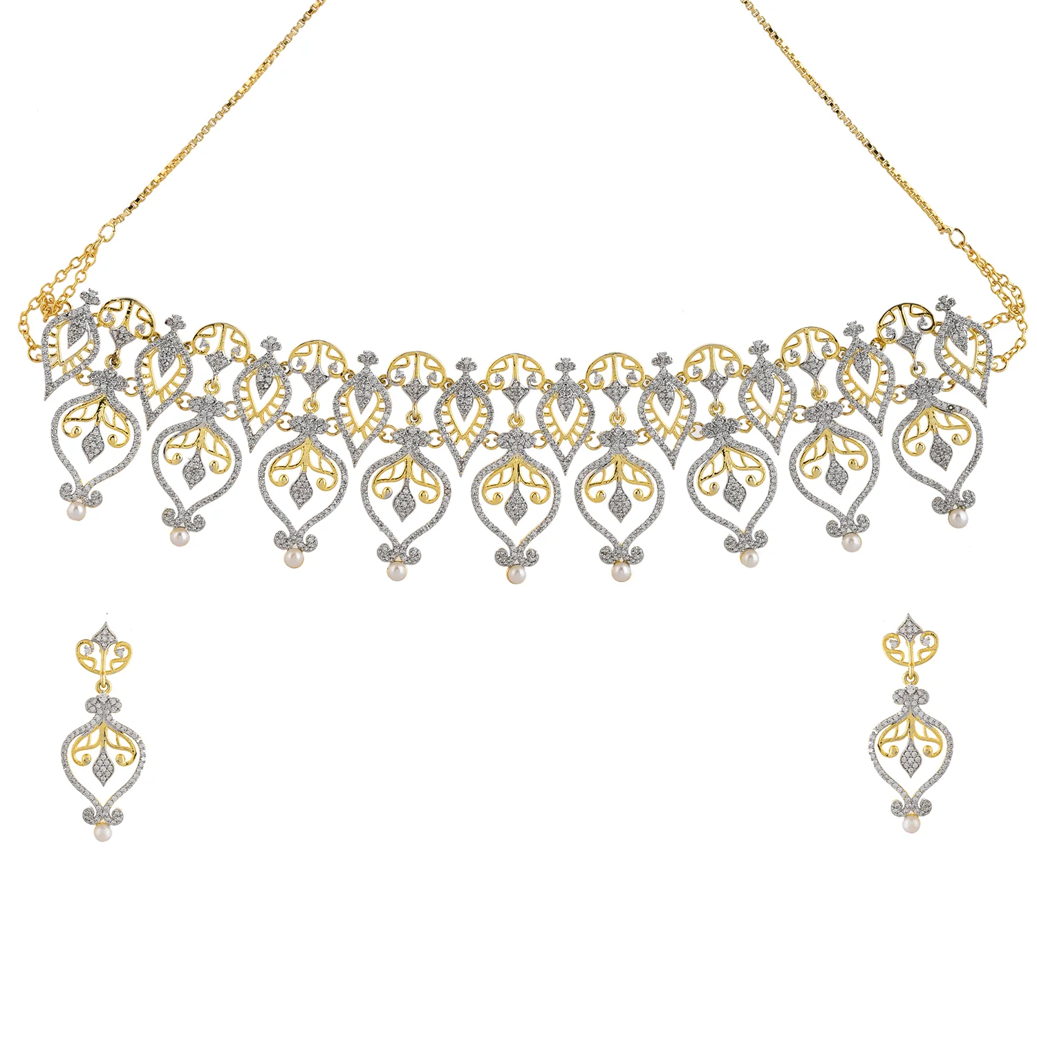 Alpana Regal Paisley Petals Necklace Set - Image 3